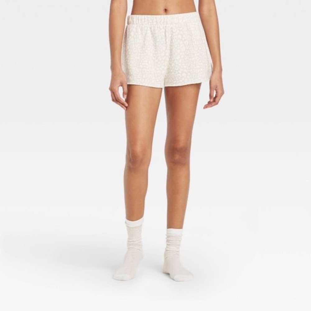colsie leopard print fleece lounge shorts